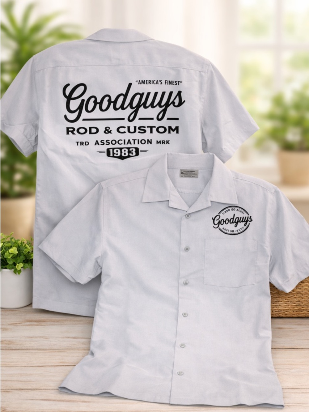 Gray Short-Sleeve Button-Down Work Shirt